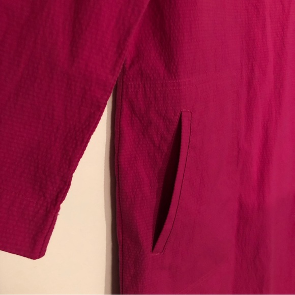 Bensimon Dress Long Sleeve S Button Neck With Pockets Fuchsia Small - Picture 3 of 5